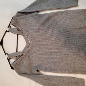 Grey cold shoulder sweater